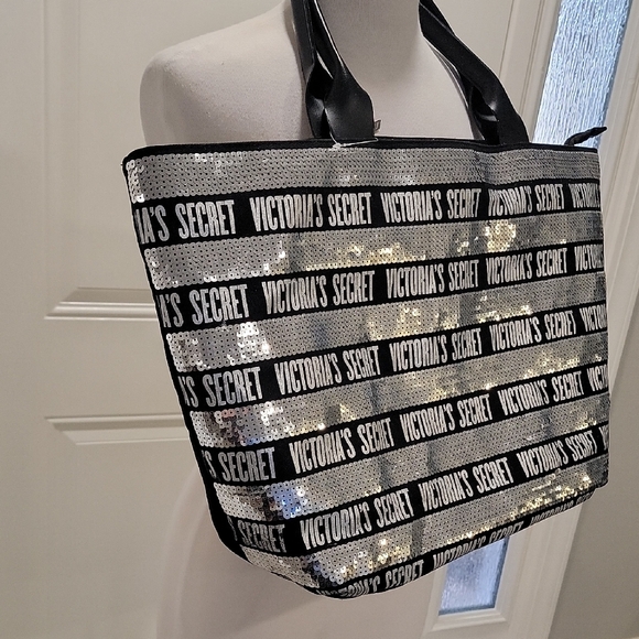 Victoria's Secret Shimmering Black and Silver Tote - Picture 3 of 7